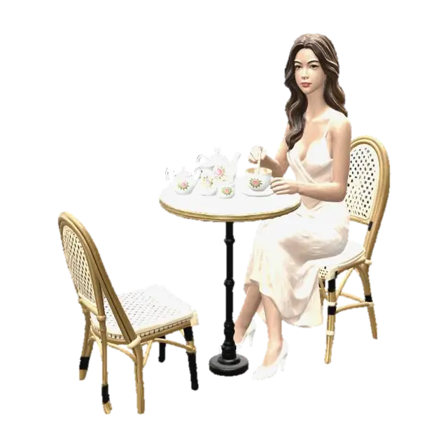 Tea in the Garden - Slice 3D model, vytvořený pomocí AI