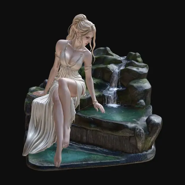 3D model for Elven Grace by the Waterfall