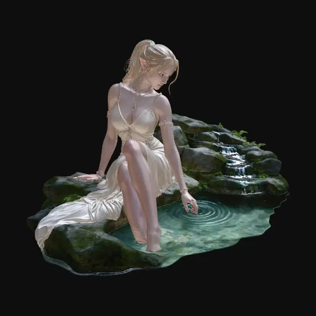 3D model for Elven Maiden by the Crystal Pool
