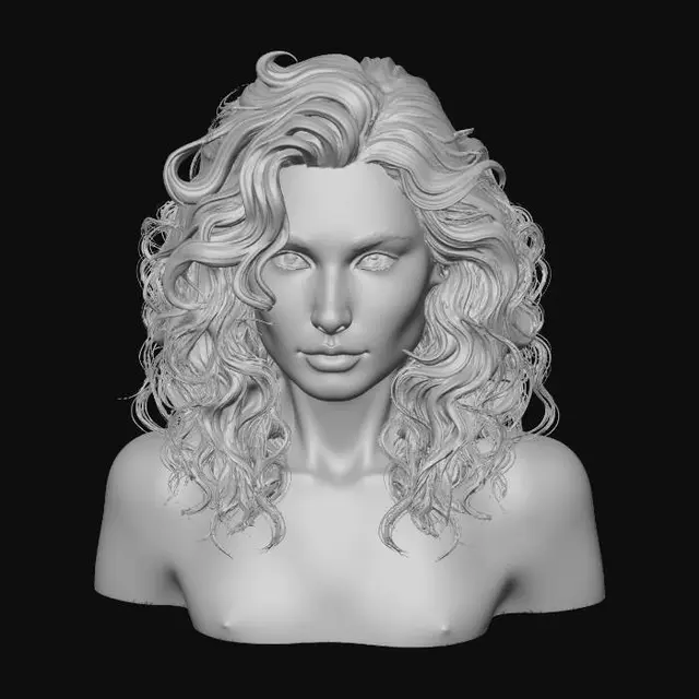3D model for Cascading Golden Curls