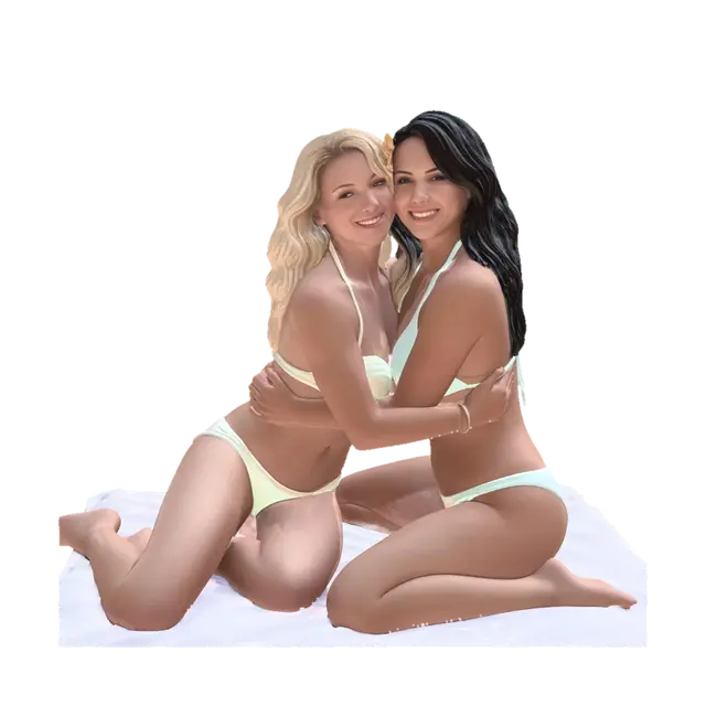 Sunlit Beach Embrace - Summertime 3D model, vytvořený pomocí AI