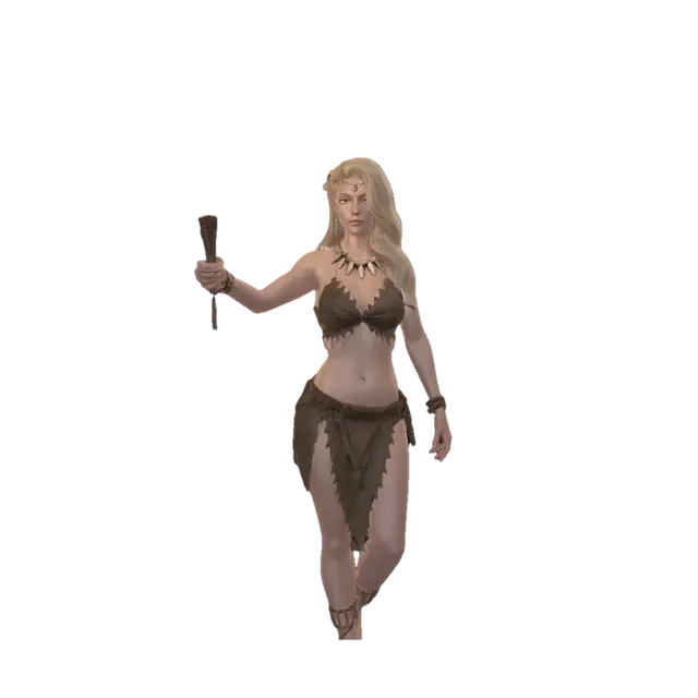 Modèle 3D make a diorama, a cavewoman in an open cavern, généré par IA