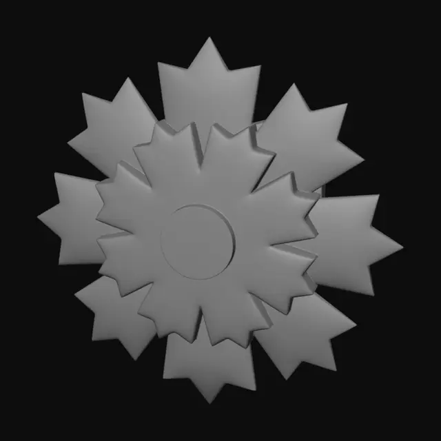 3D model for Blue Starburst Rosette
