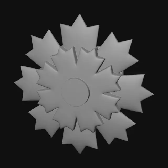 3D model for Blue Starburst Rosette