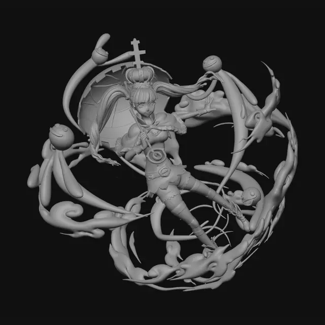 3D model for Crowned Sorceress in a Ribbon Ring