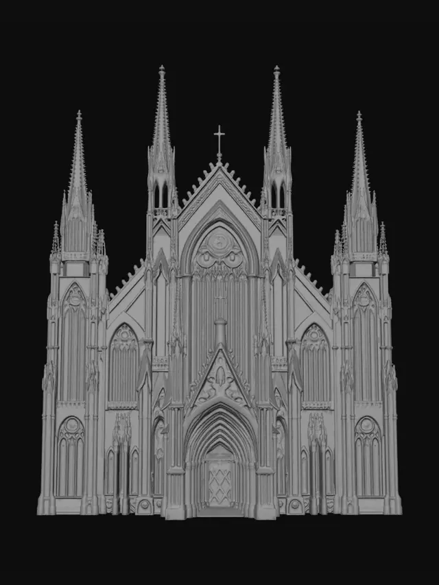 3D model for Glitch Gothic Cathedral