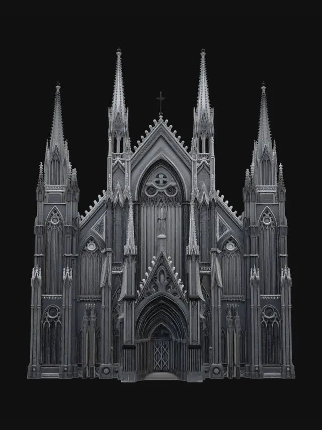 3D model for Glitch Gothic Cathedral