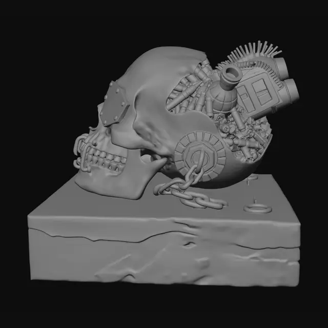 3D model for Steampunk T-Rex Skull