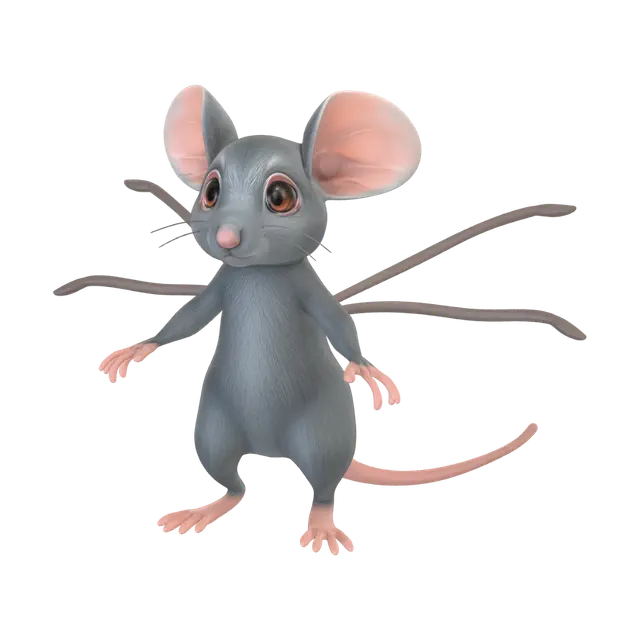 Multi-tailed mouse - Rat 3D model, vytvořený pomocí AI