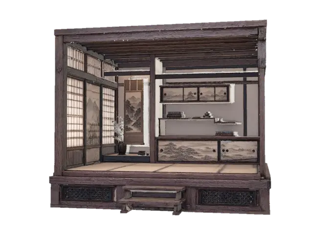 Tatami Room with Tokonoma 3D model, vytvořený pomocí AI