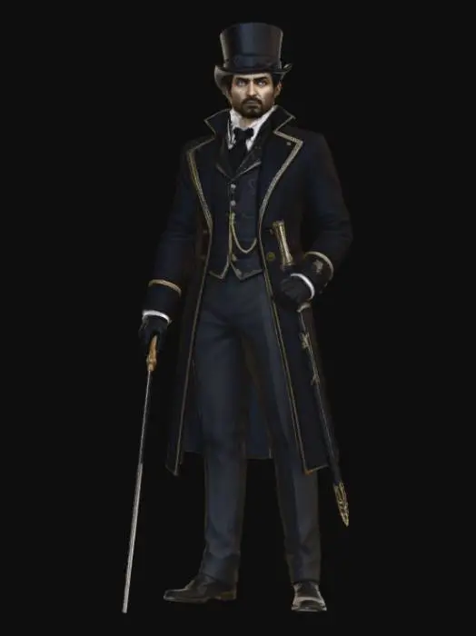 3D model for Create a clean infographic-style Assassin’s Creed poster.
Center: Jayadeep Mir (Henry Green), Victorian Assassin with cane sword.
Style: minimalist, elegant, fine line art.
Title: "ASSASSIN’S CREED" / "Syndicate" / "The Hidden Mentor"
Map: London, Thames, Buckingham Palace
Timeline:
1860 – arrives in London
1868 – helps Frye twins
1870 – expands Brotherhood
Allies: Jacob Frye, Evie Frye
Bottom left: cane sword diagram
Background: Victorian London
Footer: "A journey of guidance in industrial London"
4K