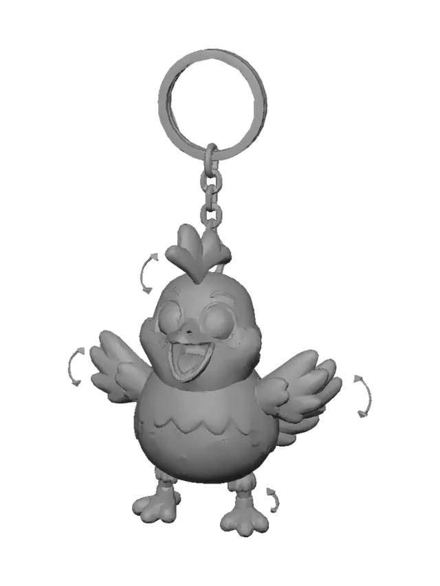 3D model for Cheerful Chick Keychain