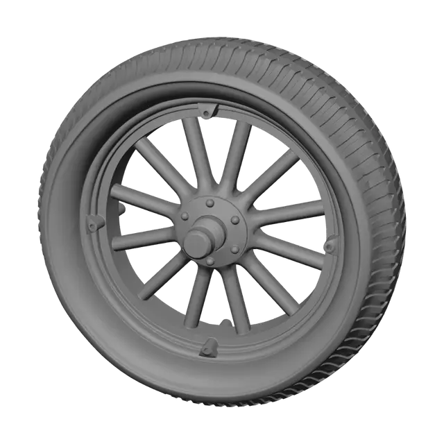 3D model for Vintage wooden-spoked wheel
