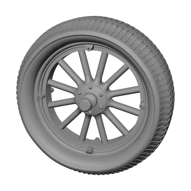 3D model for Vintage wooden-spoked wheel