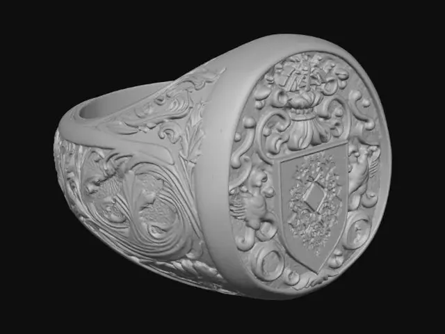 3D model for Golden Heraldry Ring