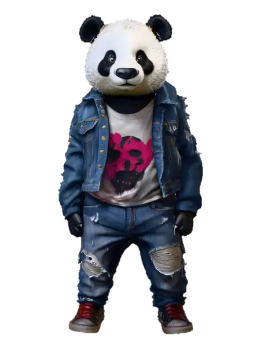 Rebel Panda, #Halloween2025# 3D model, vytvořený pomocí AI