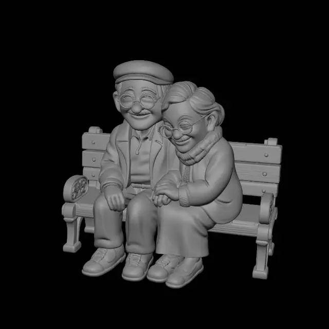 3D model for Golden Years on a Bench