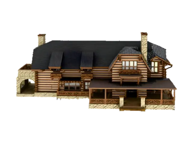 The Rustic Lodge - Cabin 3D model, vytvořený pomocí AI