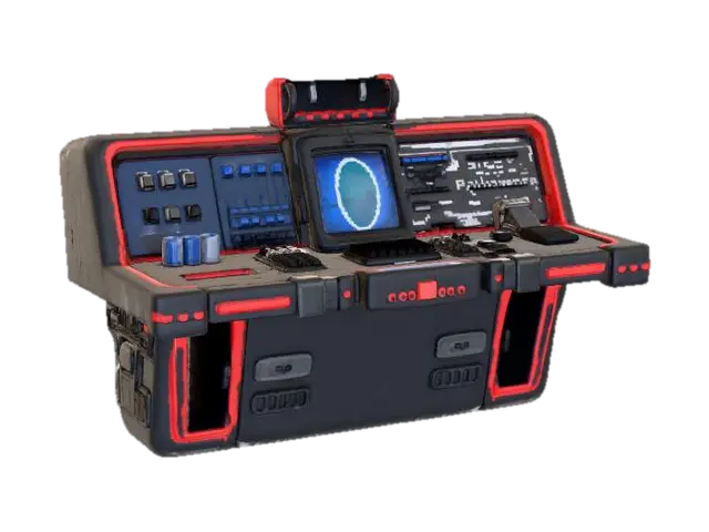 Futuristic Control Console, #Thanksgiving# - Interface 3D model, vytvořený pomocí AI
