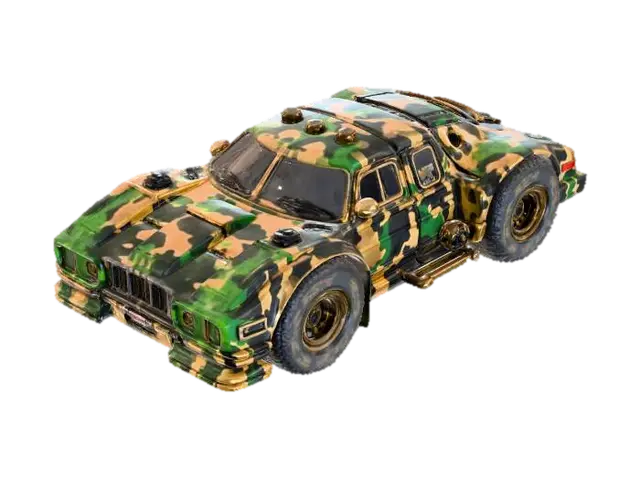 Camo Rally Car - Racing 3D model, vytvořený pomocí AI