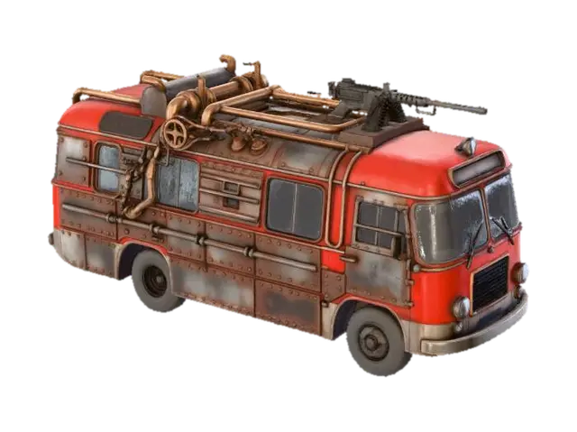 Rusty Defender 3D model, vytvořený pomocí AI