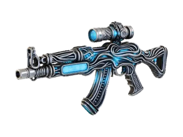 Neon Vein Blaster X - Laser 3D model, vytvořený pomocí AI