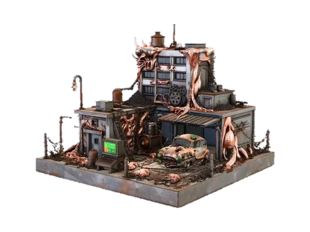 Automaton Factory X 3D model, vytvořený pomocí AI