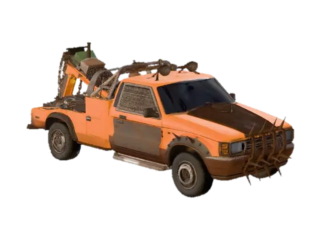 Spiked Wasteland Tow Truck X - Ruined 3D model, vytvořený pomocí AI