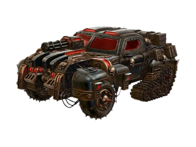 Crimson Skullsteel Juggernaut X 3D model, vytvořený pomocí AI
