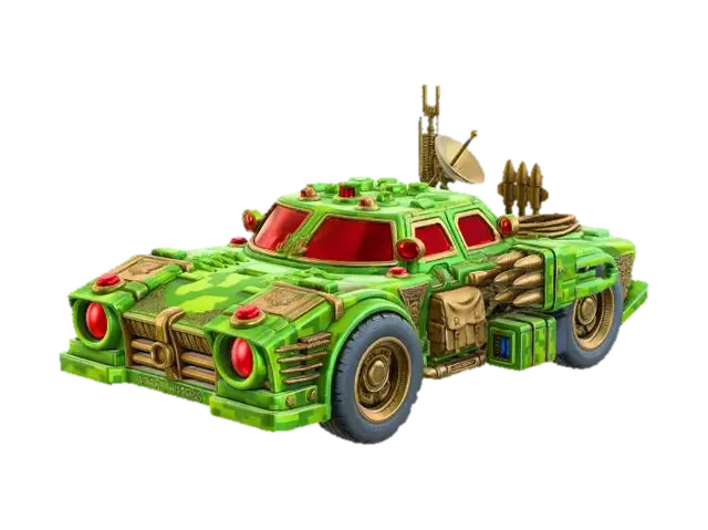 Emerald Battle Car X - Fight 3D model, vytvořený pomocí AI