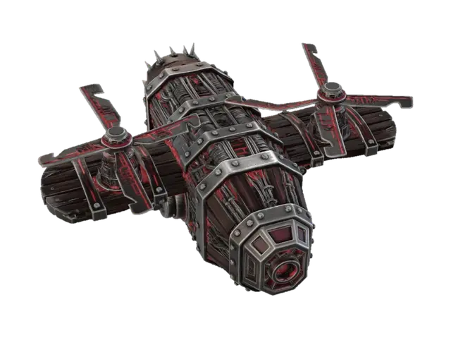 Crimson Rotor Airship 3D model, vytvořený pomocí AI