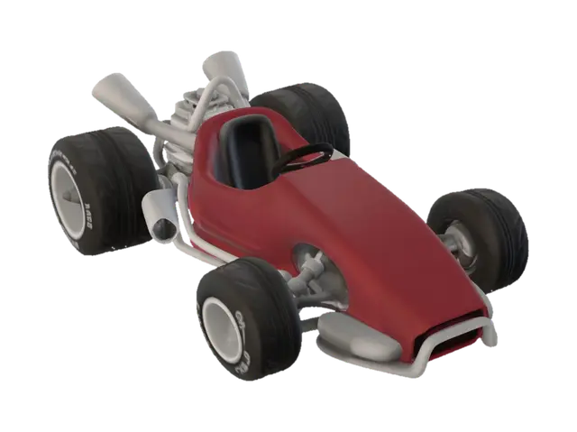 Crimson Turbo Racer - Hotrod 3D model, vytvořený pomocí AI