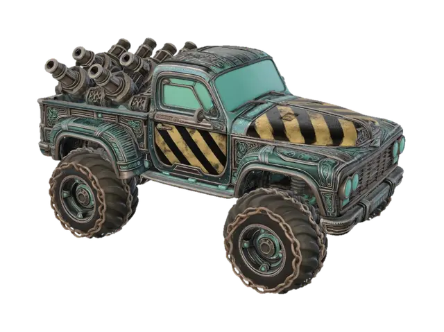 Hazard Hauler 3D model, vytvořený pomocí AI