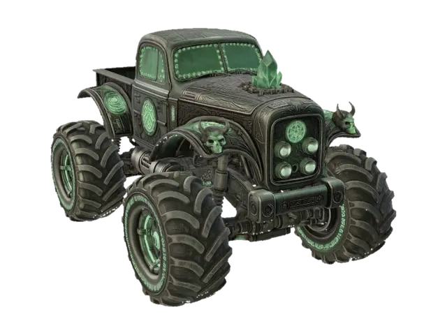 Emerald Leviathan Monster Truck 3D model, vytvořený pomocí AI