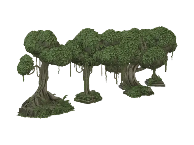 Clockwork Grove 3D model, vytvořený pomocí AI