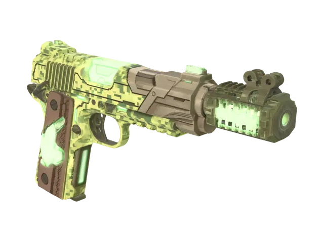 Emerald Pulse Pistol 3D model, vytvořený pomocí AI
