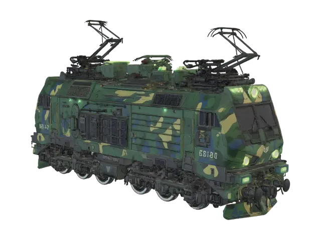 Emerald Thunder Locomotive 3D model, vytvořený pomocí AI