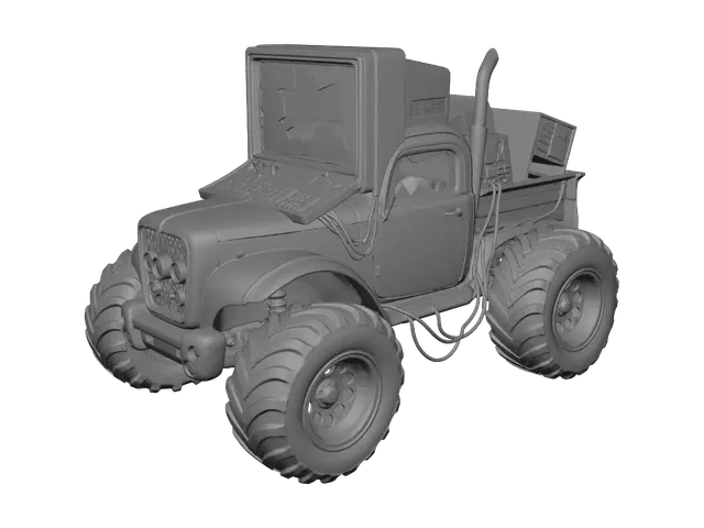 3D model for Rusty Wreck with Broken Monitors