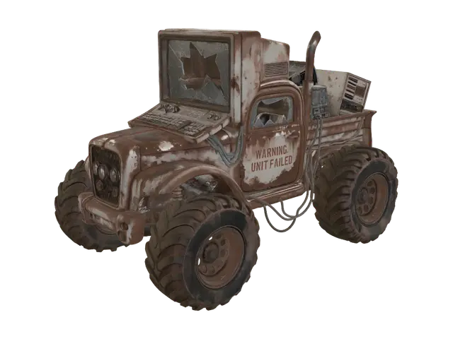 3D model for Rusty Wreck with Broken Monitors