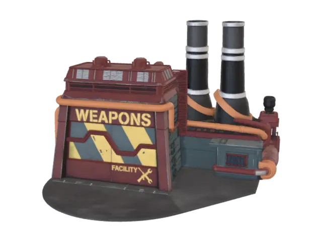 3D model for Industrial Engine with Striped Pipes