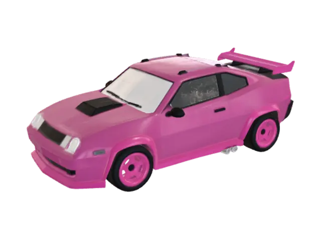 Bubblegum Racer 3D model, vytvořený pomocí AI