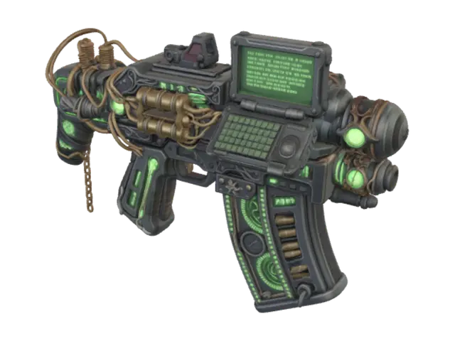 Chainbound Hex Rifle 3D model, vytvořený pomocí AI