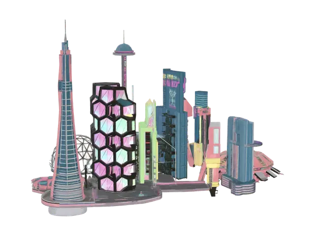 3D model for Golden Metropolis at Dusk