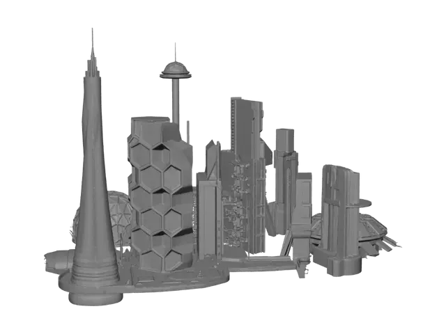3D model for Golden Metropolis at Dusk