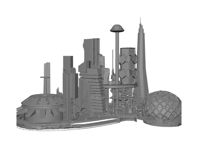 3D model for Golden Metropolis at Dusk