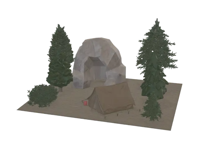 3D model for Forest Cave Camp