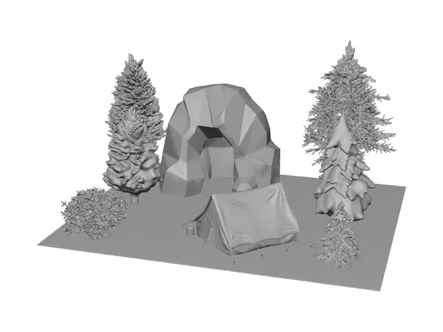 3D model for Forest Cave Camp
