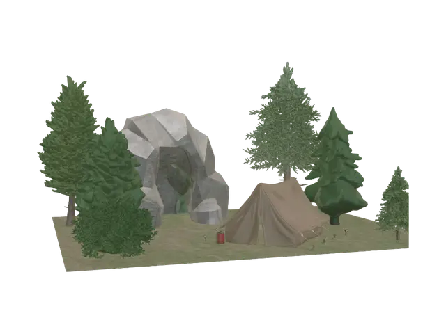 3D model for Forest Cave Camp