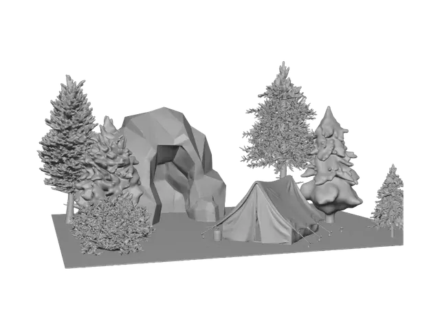 3D model for Forest Cave Camp