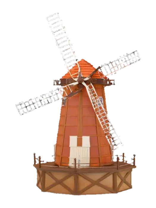 Windmill Haven 3D model, vytvořený pomocí AI